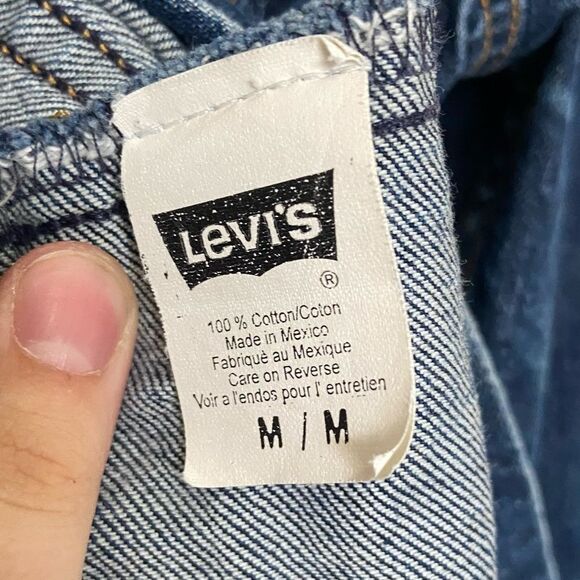 Levi’s Blue Dark-Wash Button-Up Collared Red Tab Denim Jacket Size Medium - Picture 6 of 10